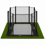 Akrobat Trampoline Primus Flat To The Ground 335x244 met Veiligheidsnet Zwart