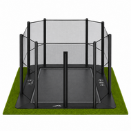 Akrobat Trampoline Primus Flat To The Ground 380x250 cm met Veiligheidsnet en ritssluiting Zwart/Zwart