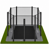 Akrobat Trampoline Primus Flat To The Ground 380x250 cm met Veiligheidsnet Antraciet