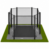 Akrobat Trampoline Primus Flat To The Ground 430x305 met Veiligheidsnet Antraciet