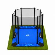Akrobat Trampoline XCITYX Flat To The Ground 430x305 Blauw met veiligheidsnet