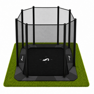Akrobat Trampoline XCITYX Flat To The Ground 430x305 Antraciet met veiligheidsnet