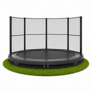 Akrobat Trampoline Orbit Inground met half safetynet &Oslash;305 Antraciet