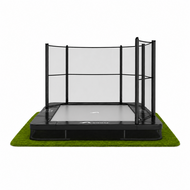 Akrobat Trampoline Primus Inground Rechthoek 335x244 cm Zwart met half veiligheidsnet