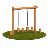 B-Play Robinia houten Parcours - Zwevende paaltjes