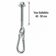 Schommelhaak met Karabijnhaak *M12 100mm**
