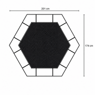Bouncer Trampoline Hexagon - 201x174 cm