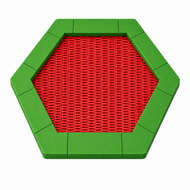 Bouncer Trampoline Hexagon - 201x174 cm - Groene rand - Rode springmat