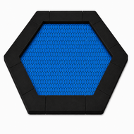 Bouncer Trampoline Hexagon - 201x174 cm - Zwarte rand - Blauwe springmat
