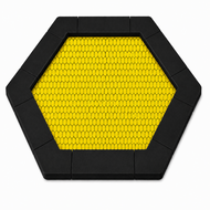 Bouncer Trampoline Hexagon - 201x174 cm - Zwarte rand - Gele springmat
