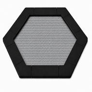 Bouncer Trampoline Hexagon - 201x174 cm - Zwarte rand - Grijze springmat