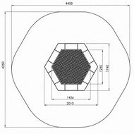 Bouncer Trampoline Hexagon - 201x174 cm