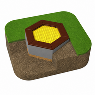 Bouncer Trampoline Hexagon - 201x174 cm - Tekening
