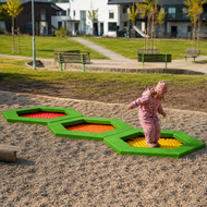 Bouncer Trampoline Hexagon - 201x174 cm - Groene rand - Sfeer