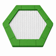 Bouncer Trampoline Hexagon - 201x174 cm - Groene rand - Witte springmat