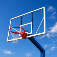 Securitglas Basketbalbord - 180x105 cm - Incl. Dunk Basketbalring gemonteerd op een paal
