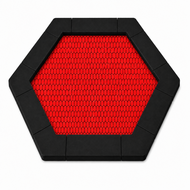 Bouncer Trampoline Hexagon - 201x174 cm - Zwarte rand - Rode springmat