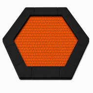 Bouncer Trampoline Hexagon - 201x174 cm - Zwarte rand - Oranje springmat