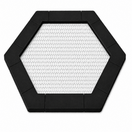 Bouncer Trampoline Hexagon - 201x174 cm - Zwarte rand - Witte springmat