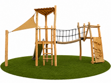 Robinia houten speeltoren Brugloop