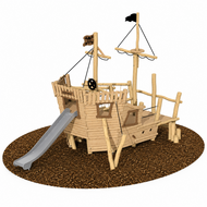 Eco-Play Robinia Piratenboot Albatros Achtersteven Openbaar