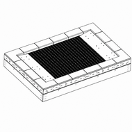 Bouncer Rechthoek Trampoline - 286x190 cm - Blauwe rand - Inclusief