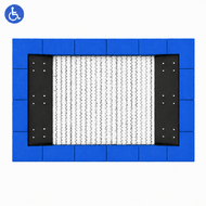 Bouncer Rechthoek Trampoline - 286x190 cm - Blauwe rand - Inclusief
