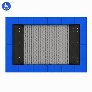 Bouncer Rechthoek Trampoline - 286x190 cm - Blauwe rand - Inclusief