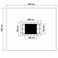 Bouncer Rechthoek Trampoline - 286x190 cm - Groene rand - Inclusief
