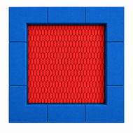 Bouncer Vierkant Trampoline - 142x142 cm - Blauwe rand - Openbaar gebruik