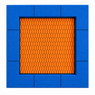 Bouncer Vierkant Trampoline - 142x142 cm - Blauwe rand - Openbaar gebruik