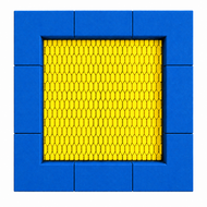 Bouncer Vierkant Trampoline - 142x142 cm - Blauwe rand - Openbaar gebruik