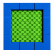 Bouncer Vierkant Trampoline - 142x142 cm - Blauwe rand - Openbaar gebruik