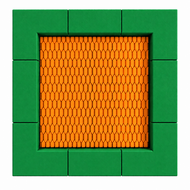 Bouncer Vierkant Trampoline - 142x142 cm - Groene rand - Openbaar gebruik