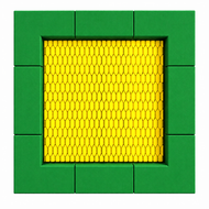 Bouncer Vierkant Trampoline - 142x142 cm - Groene rand - Openbaar gebruik