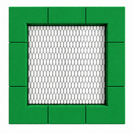 Bouncer Vierkant Trampoline - 142x142 cm - Groene rand - Openbaar gebruik