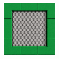 Bouncer Vierkant Trampoline - 142x142 cm - Groene rand - Openbaar gebruik
