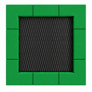 Bouncer Vierkant Trampoline - 142x142 cm - Groene rand - Openbaar gebruik