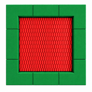 Bouncer Vierkant Trampoline - 190x190 cm - Groene rand - Openbaar gebruik