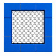 Bouncer Vierkant Trampoline - 238x238 cm - Blauwe rand - Openbaar gebruik