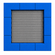 Bouncer Vierkant Trampoline - 238x238 cm - Blauwe rand - Openbaar gebruik