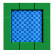 Bouncer Vierkant Trampoline - 238x238 cm - Groene rand - Openbaar gebruik