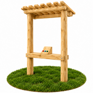 Robinia kassa toonbank met afdak