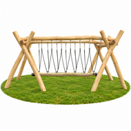 houten schommel touw op speelplaats