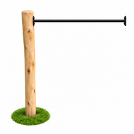 Duikelstang met Robinia Paal Basic Zwart RVS