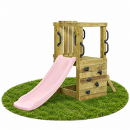 Houten speeltoestel Irma Small met Pastel Roze Glijbaan