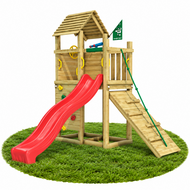 Premium Douglas Houten Speeltoren Jungle Roamer met Rode Glijbaan