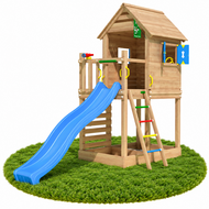 Douglas Houten Speeltoren Jungle Oasis met Blauwe Glijbaan