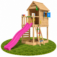 Douglas Houten Speeltoren Jungle Oasis met Fuchsia Glijbaan