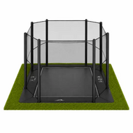 Akrobat Trampoline Orbit Flat To The Ground 305x183 cm met Veiligheidsnet Special Edition Zwart